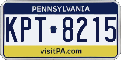 PA license plate KPT8215