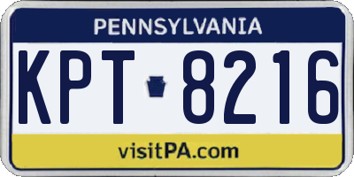 PA license plate KPT8216