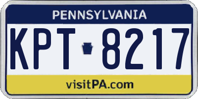 PA license plate KPT8217