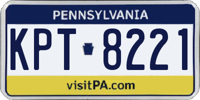 PA license plate KPT8221
