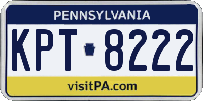 PA license plate KPT8222