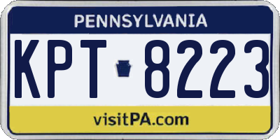 PA license plate KPT8223