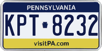 PA license plate KPT8232