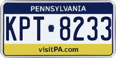 PA license plate KPT8233