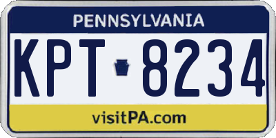 PA license plate KPT8234