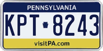 PA license plate KPT8243
