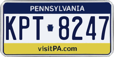 PA license plate KPT8247