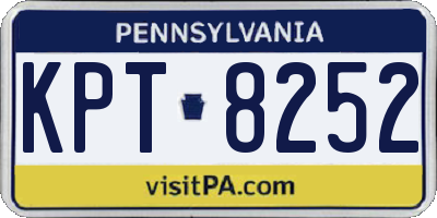 PA license plate KPT8252