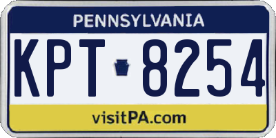 PA license plate KPT8254