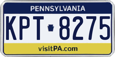 PA license plate KPT8275