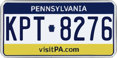 PA license plate KPT8276