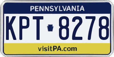 PA license plate KPT8278