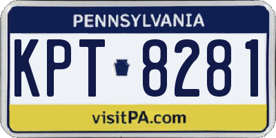 PA license plate KPT8281