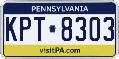 PA license plate KPT8303