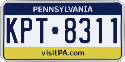 PA license plate KPT8311