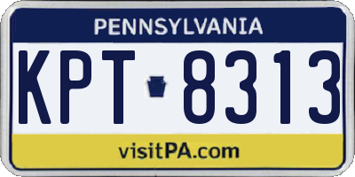 PA license plate KPT8313