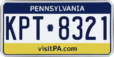 PA license plate KPT8321