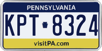 PA license plate KPT8324