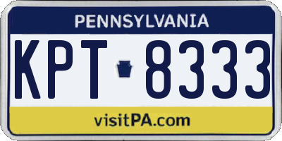 PA license plate KPT8333