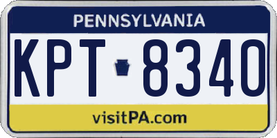 PA license plate KPT8340