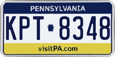 PA license plate KPT8348