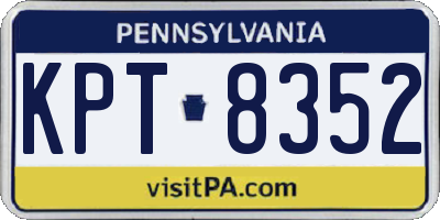 PA license plate KPT8352