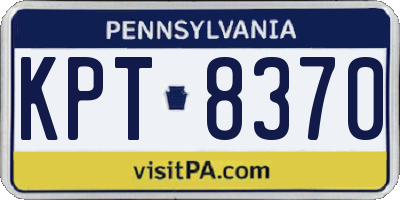 PA license plate KPT8370