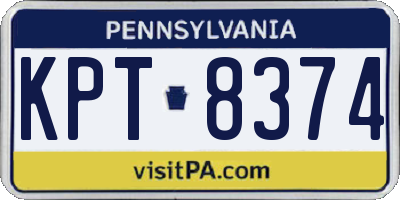 PA license plate KPT8374