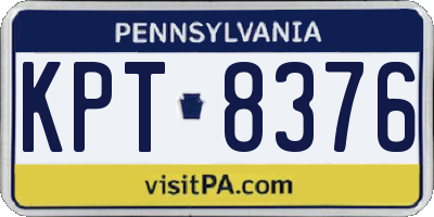 PA license plate KPT8376