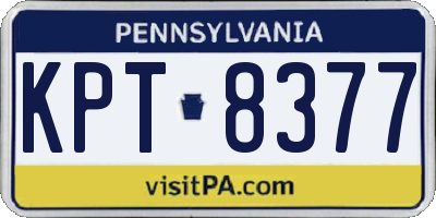 PA license plate KPT8377