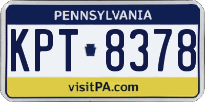 PA license plate KPT8378