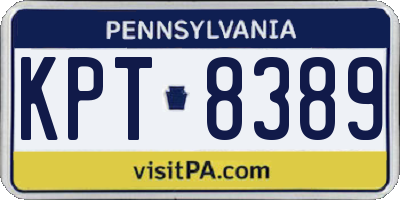PA license plate KPT8389