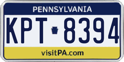 PA license plate KPT8394