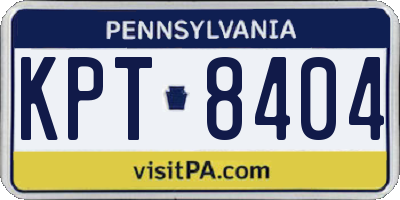 PA license plate KPT8404