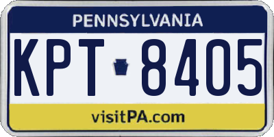 PA license plate KPT8405