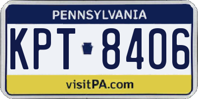 PA license plate KPT8406