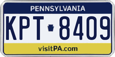 PA license plate KPT8409