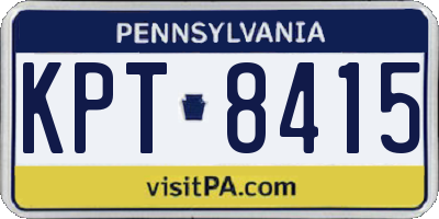 PA license plate KPT8415