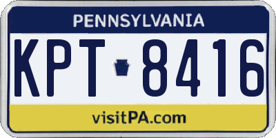 PA license plate KPT8416