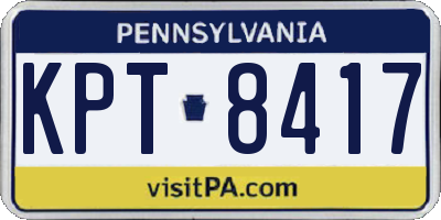 PA license plate KPT8417