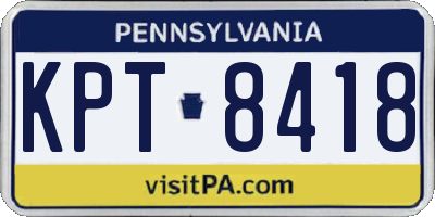 PA license plate KPT8418