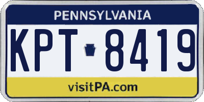 PA license plate KPT8419