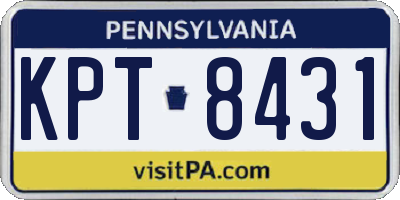 PA license plate KPT8431