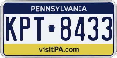 PA license plate KPT8433