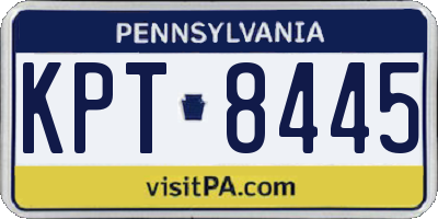 PA license plate KPT8445