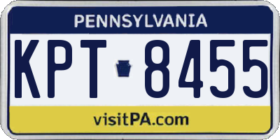 PA license plate KPT8455