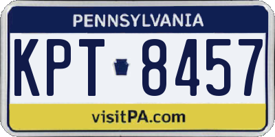PA license plate KPT8457