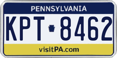 PA license plate KPT8462