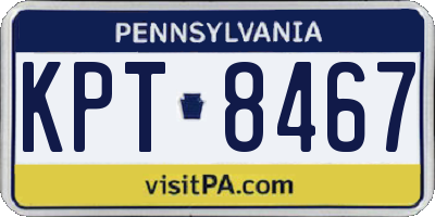PA license plate KPT8467