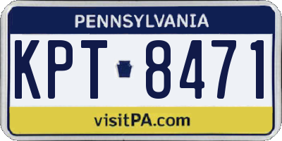 PA license plate KPT8471